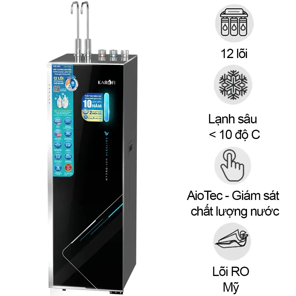 Máy Lọc Nước Hydro-ion Kiềm Nóng Lạnh Karofi KAE-S85 12 Lõi